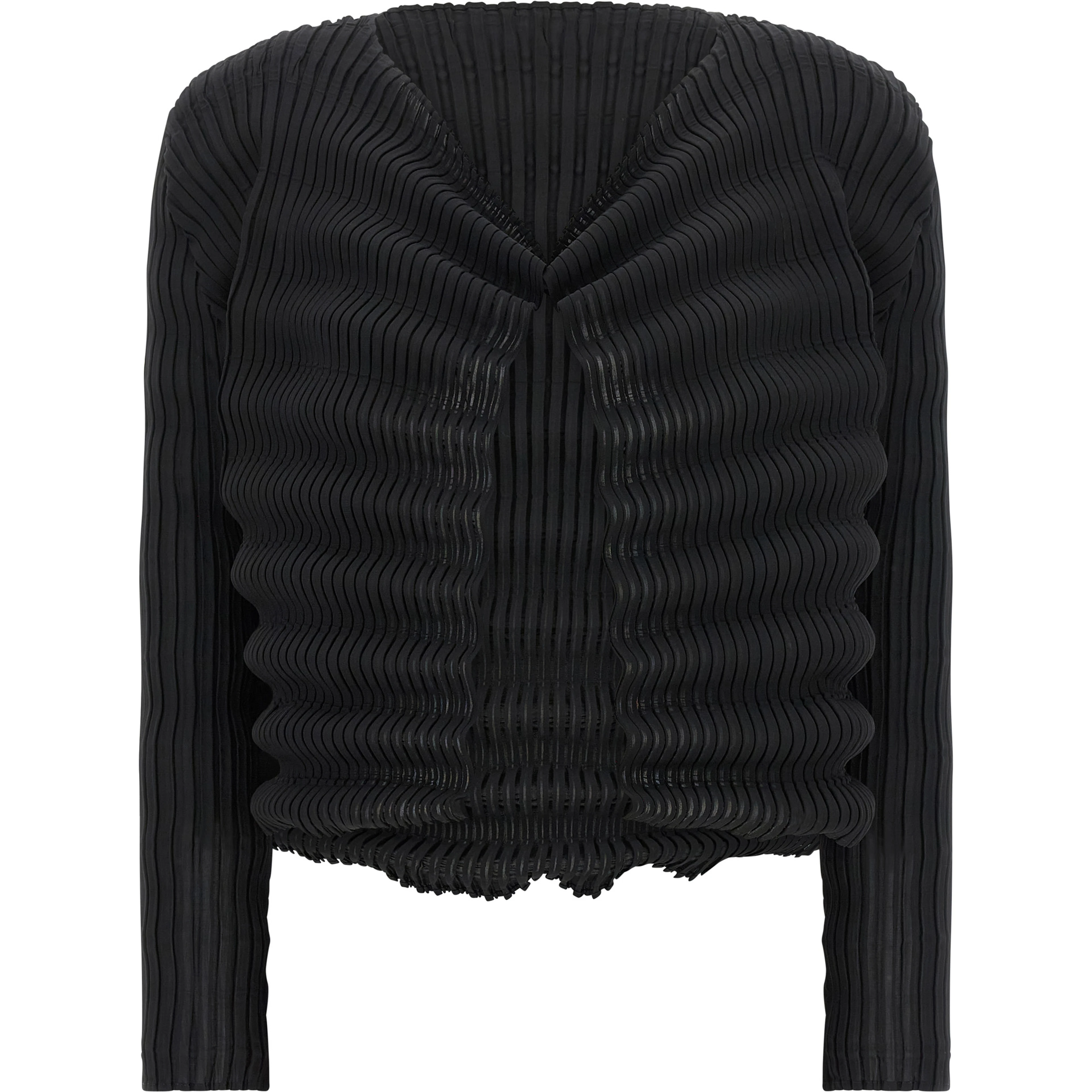 Black Polyester Cardigan