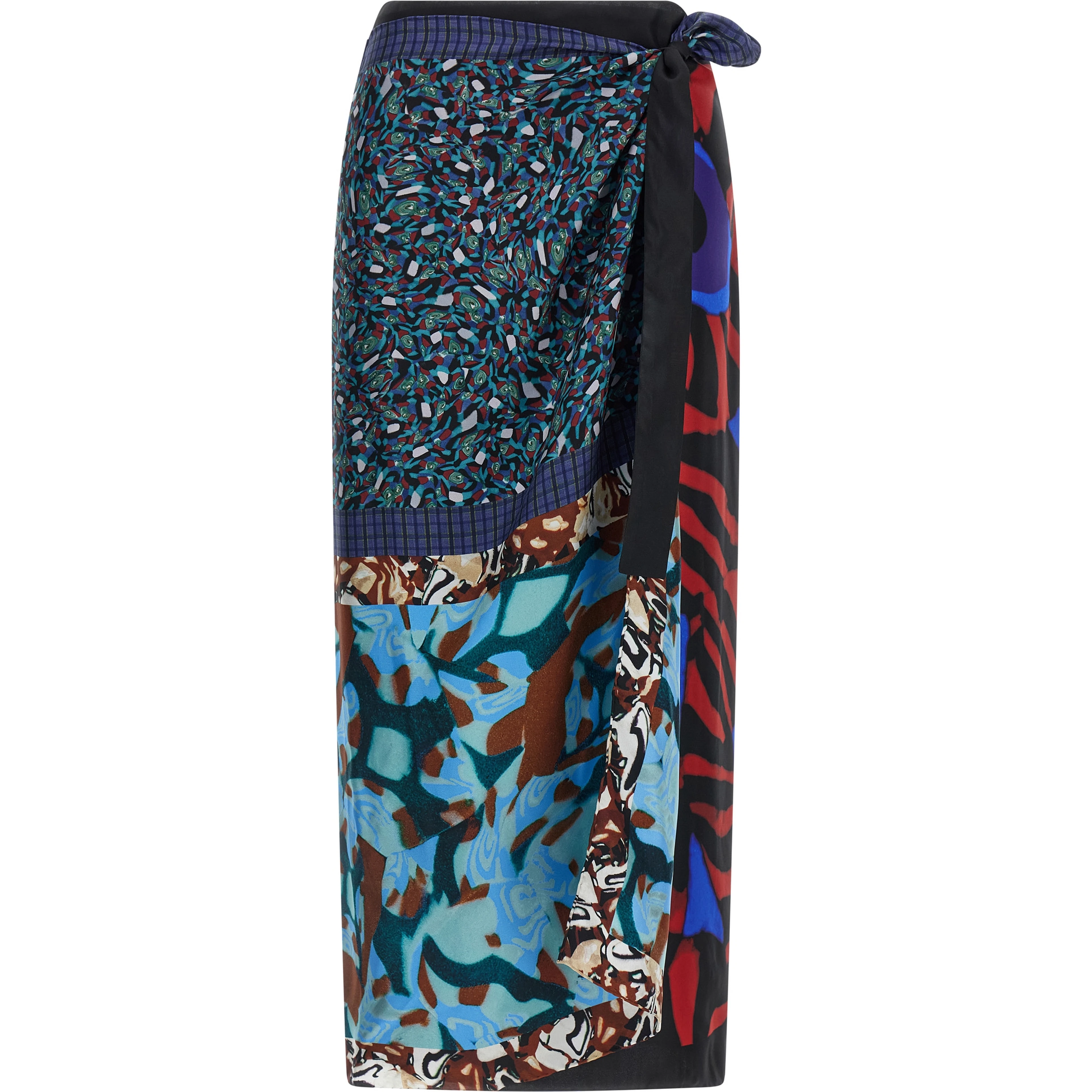 Multicolor Silk Midi Skirt