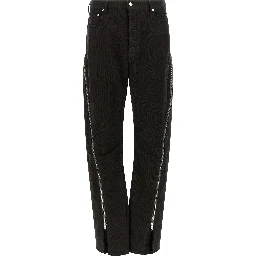 Black Cotton Flared Pants