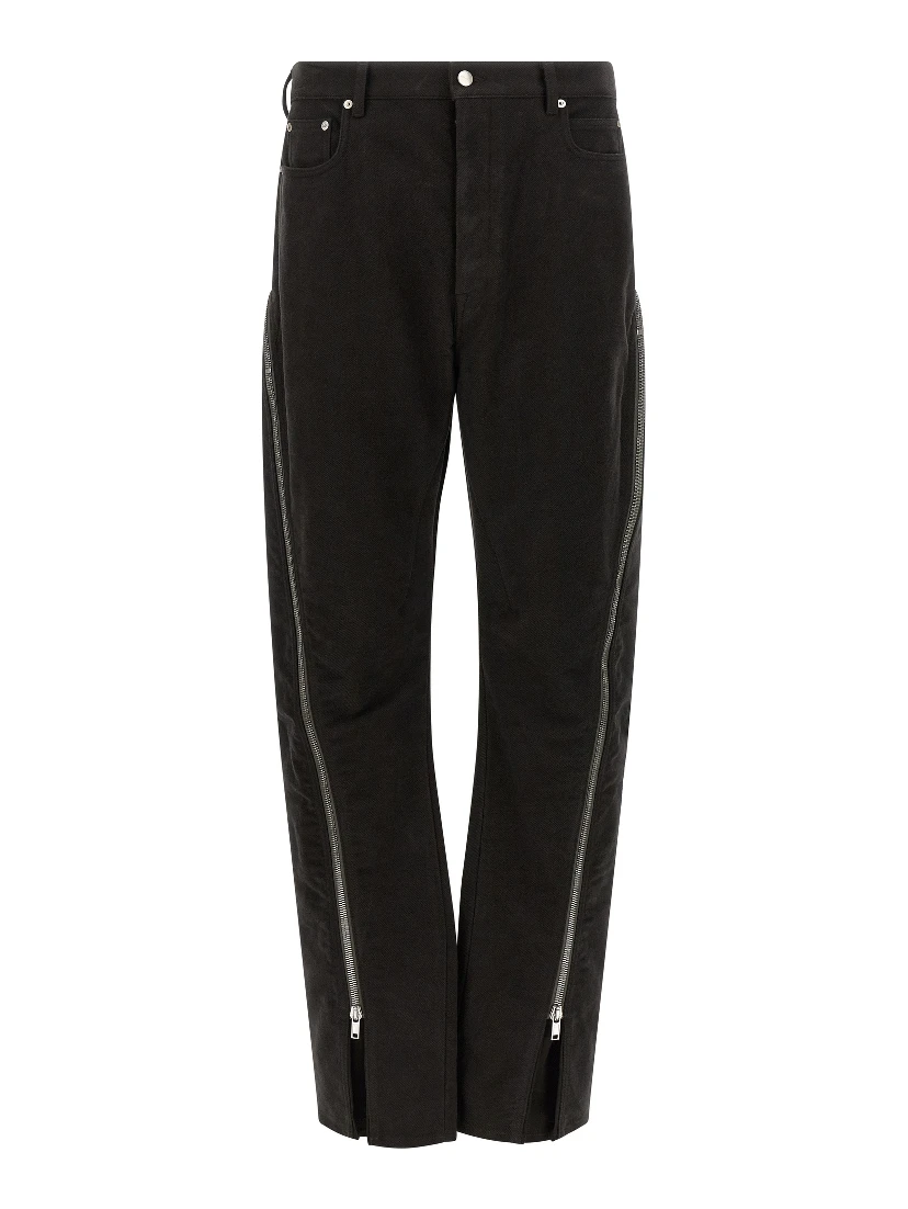 Black Cotton Flared Pants
