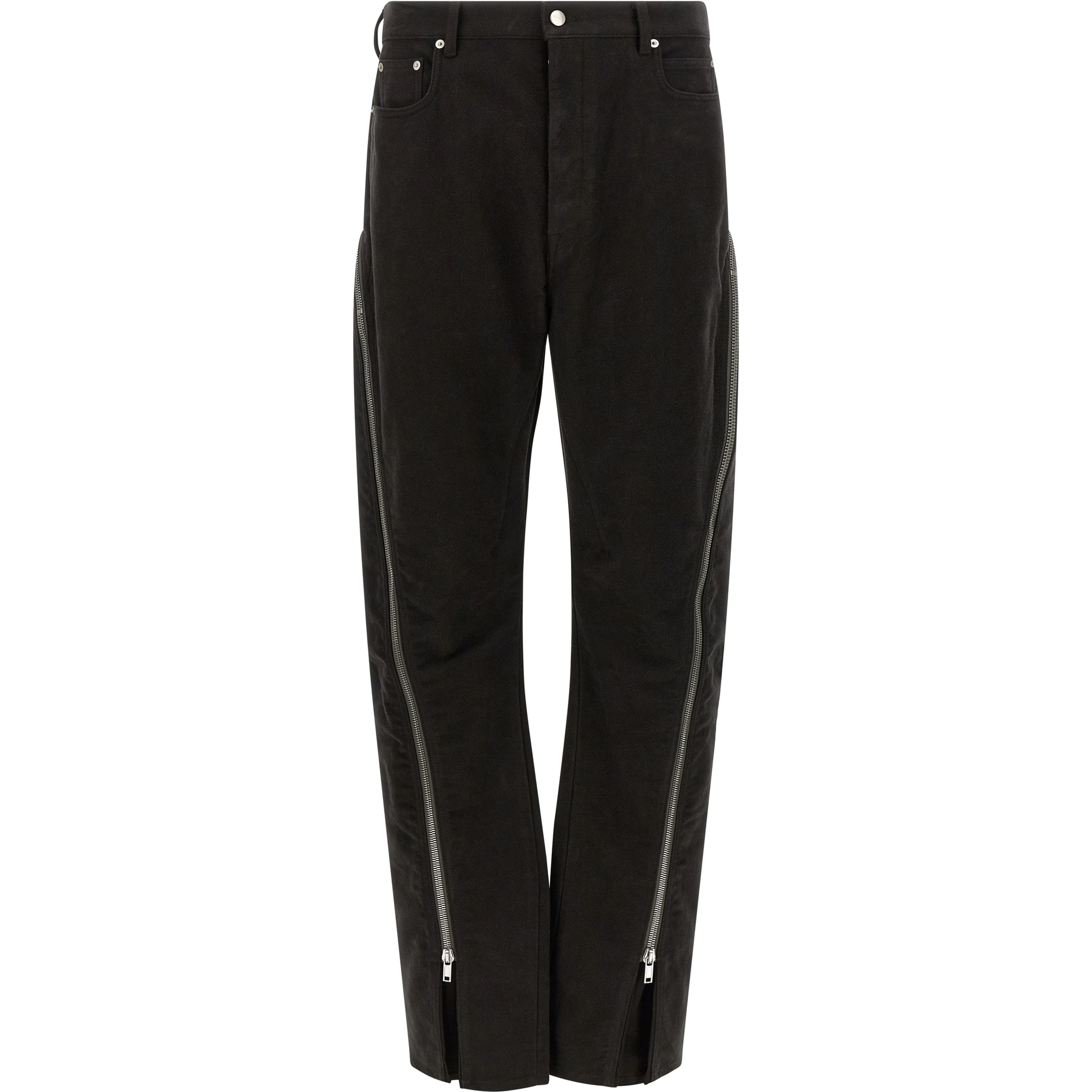 Black Cotton Flared Pants