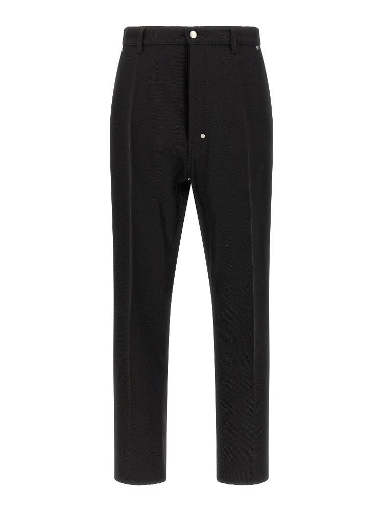 Black Cotton Casual Pants