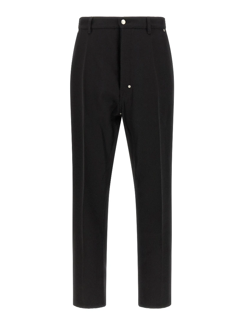 Black Cotton Casual Pants