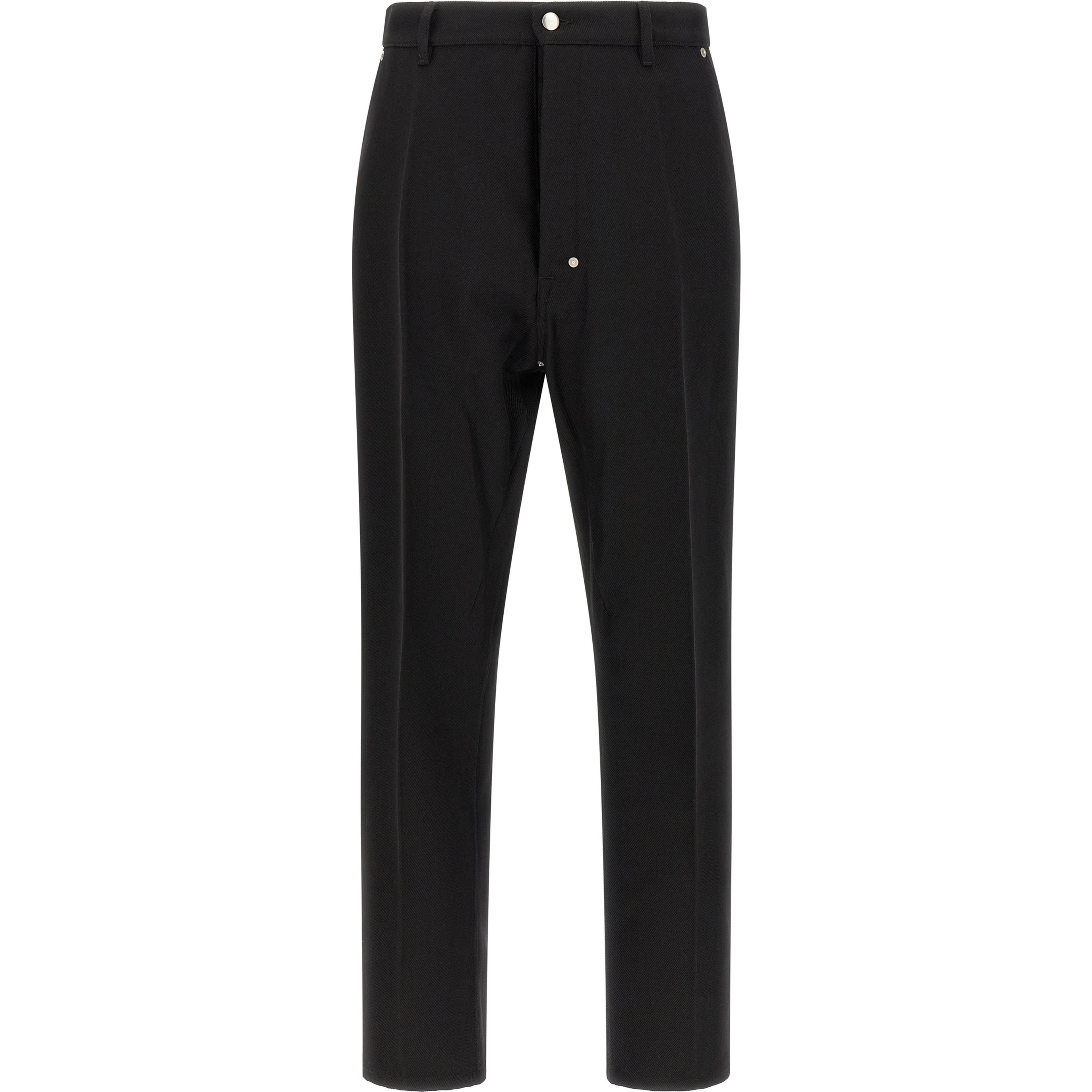 Black Cotton Casual Pants