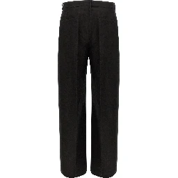 Black Ramie Casual Pants