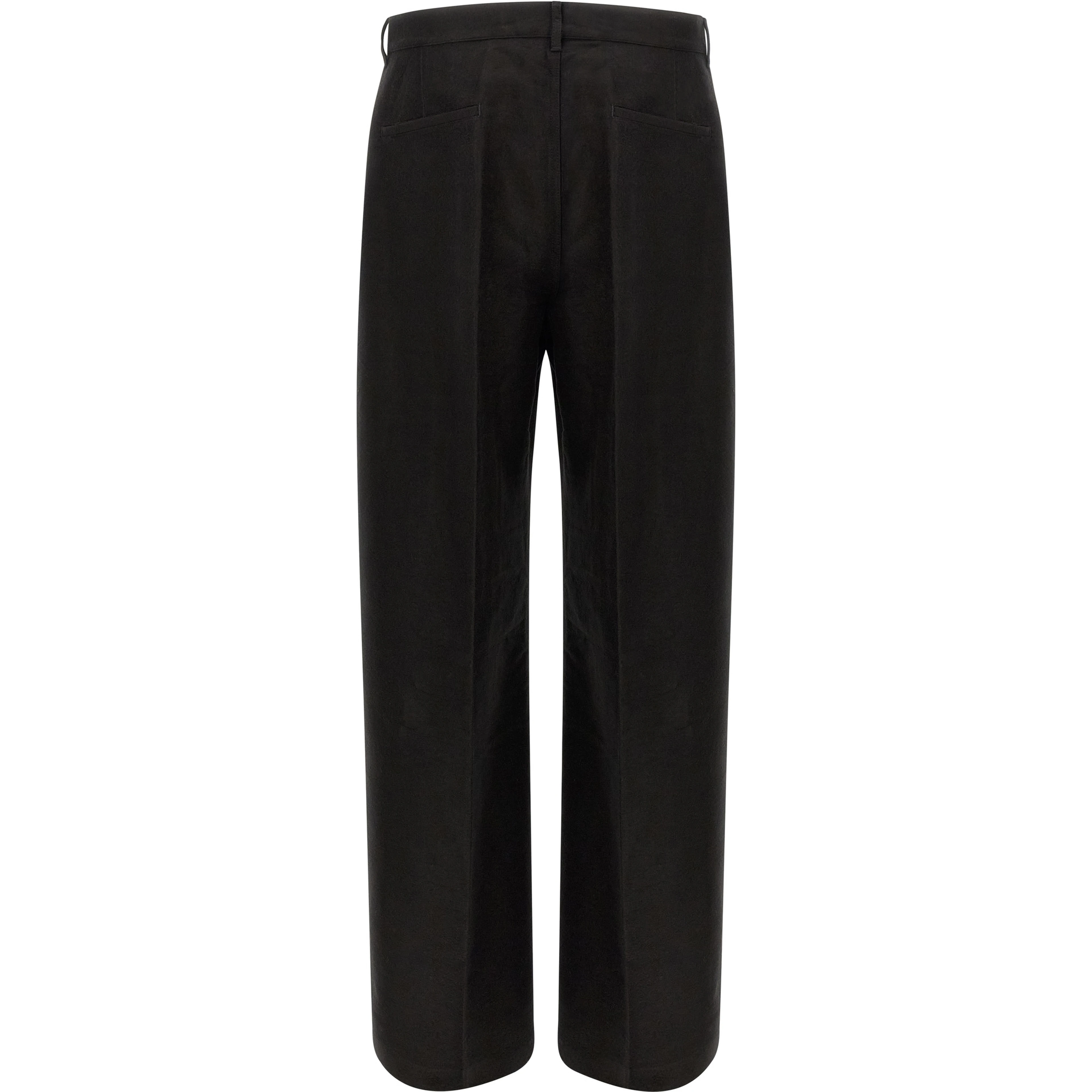 Black Ramie Casual Pants