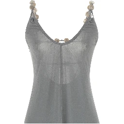 Silver Polyamide Long Dress