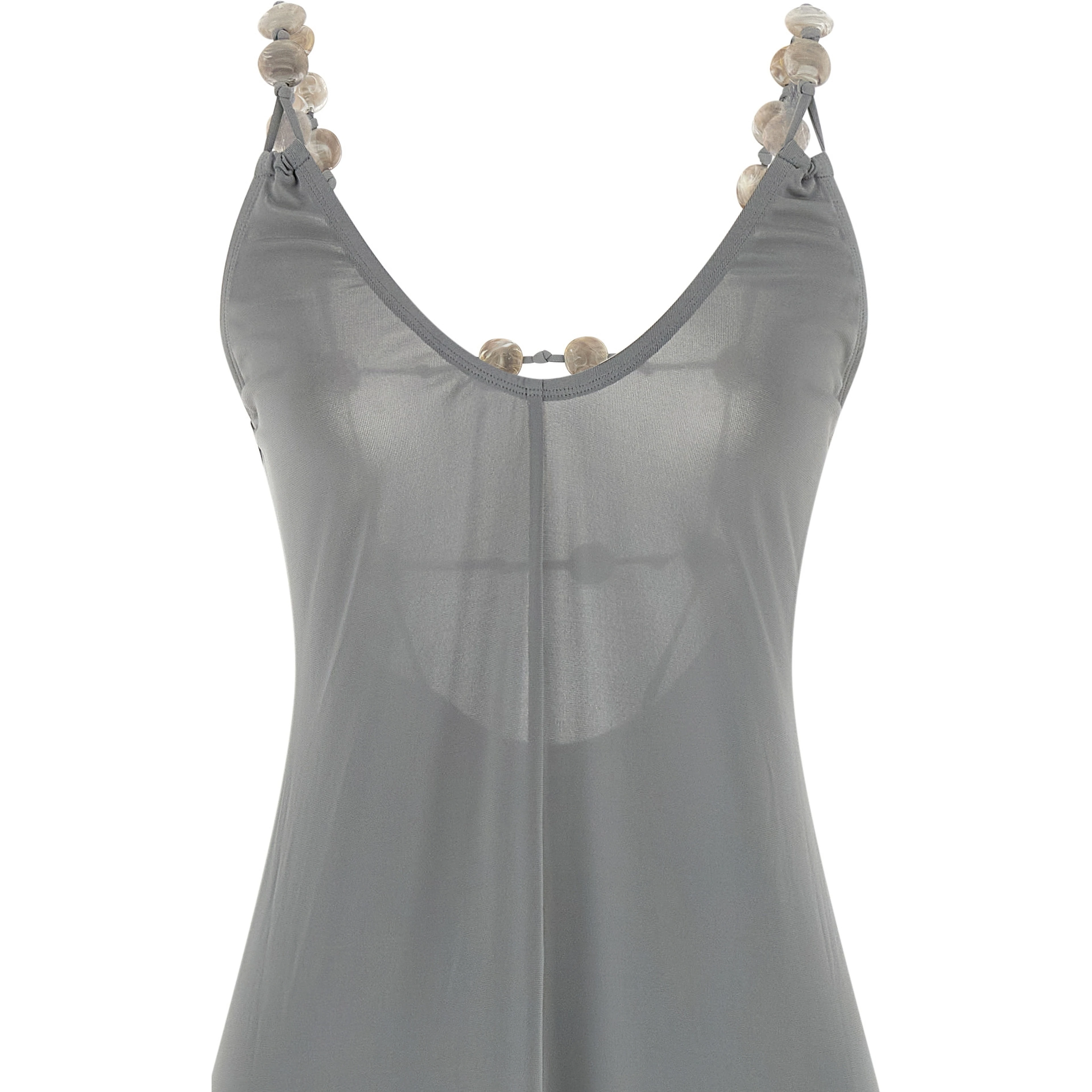 Silver Polyamide Long Dress