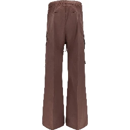 Brown Cotton Flared Pants