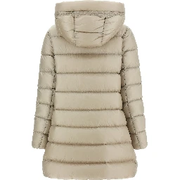 Beige Polyamide Full-Length Jacket