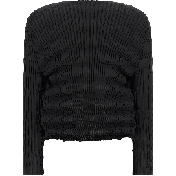 Black Polyester Cardigan