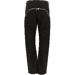 Black Cotton Flared Pants