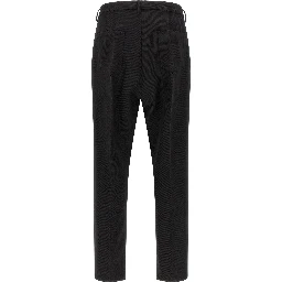 Black Cotton Casual Pants
