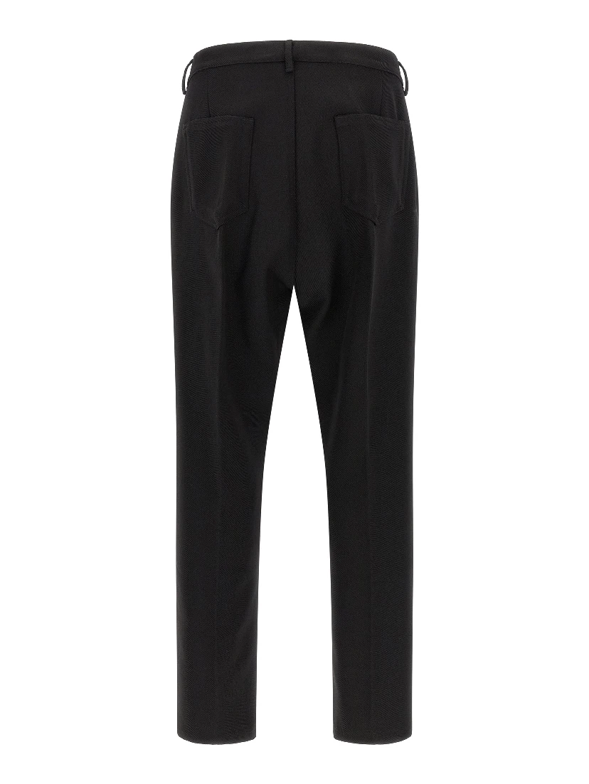 Black Cotton Casual Pants