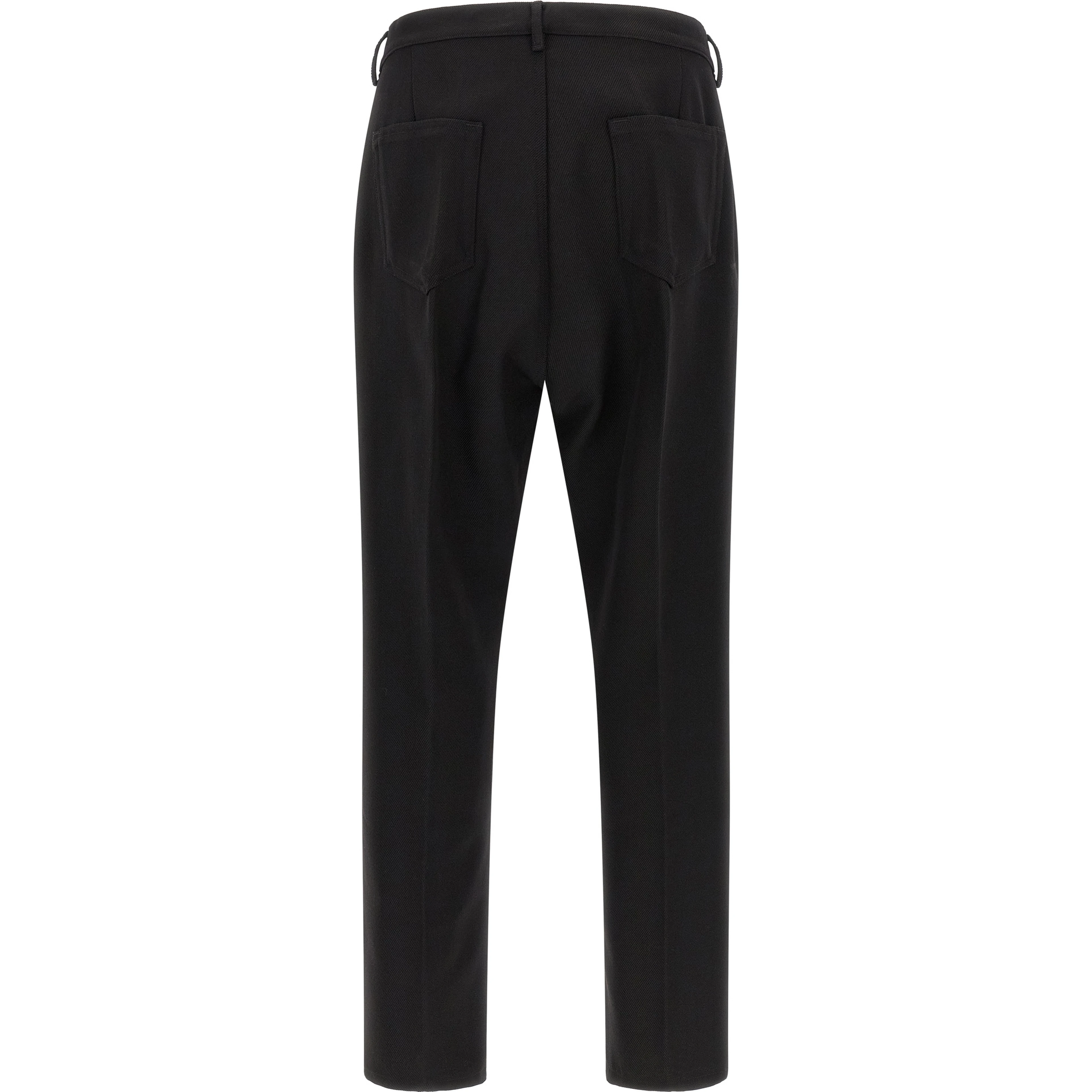 Black Cotton Casual Pants