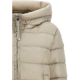 Beige Polyamide Full-Length Jacket