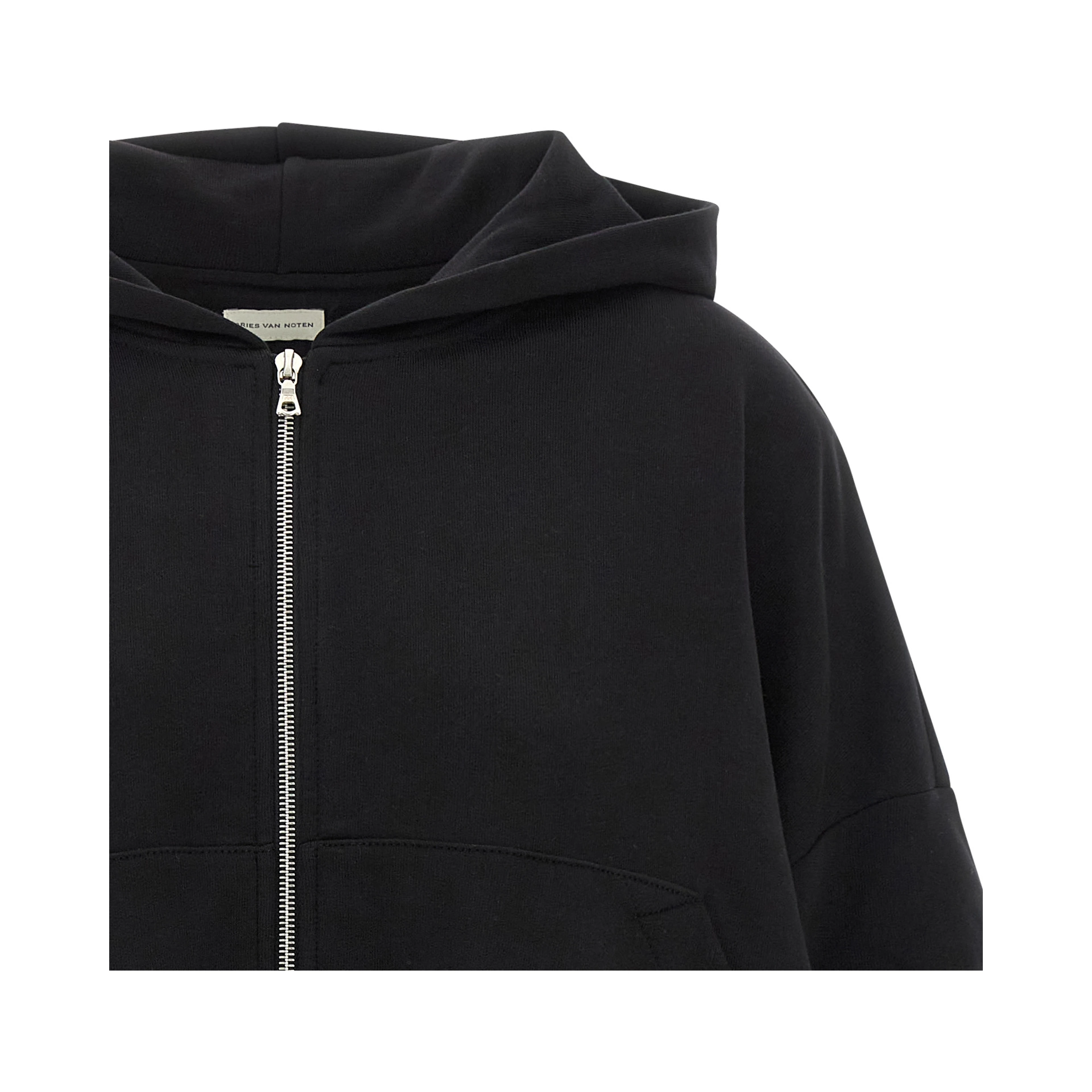 Black Cotton Hoodie