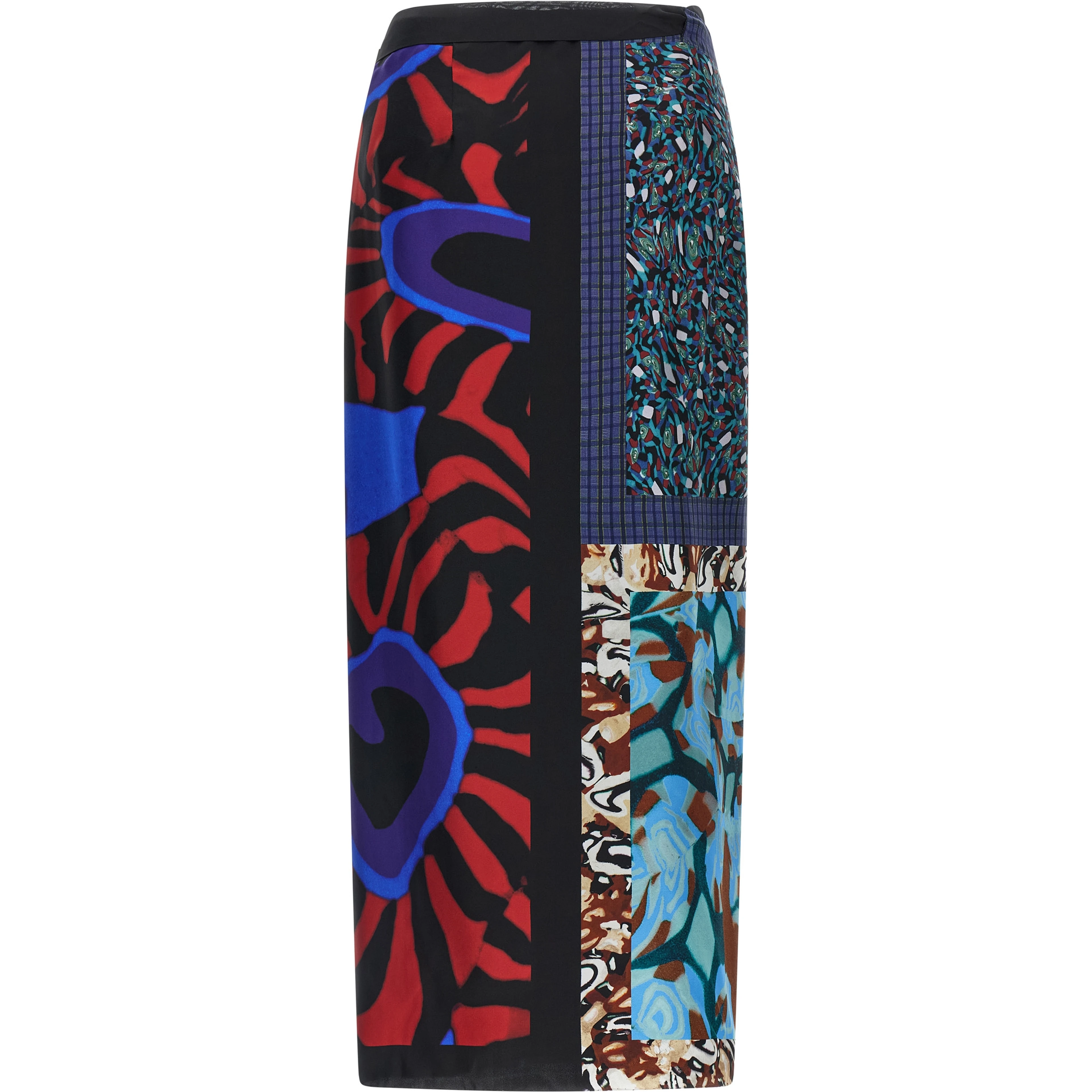 Multicolor Silk Midi Skirt