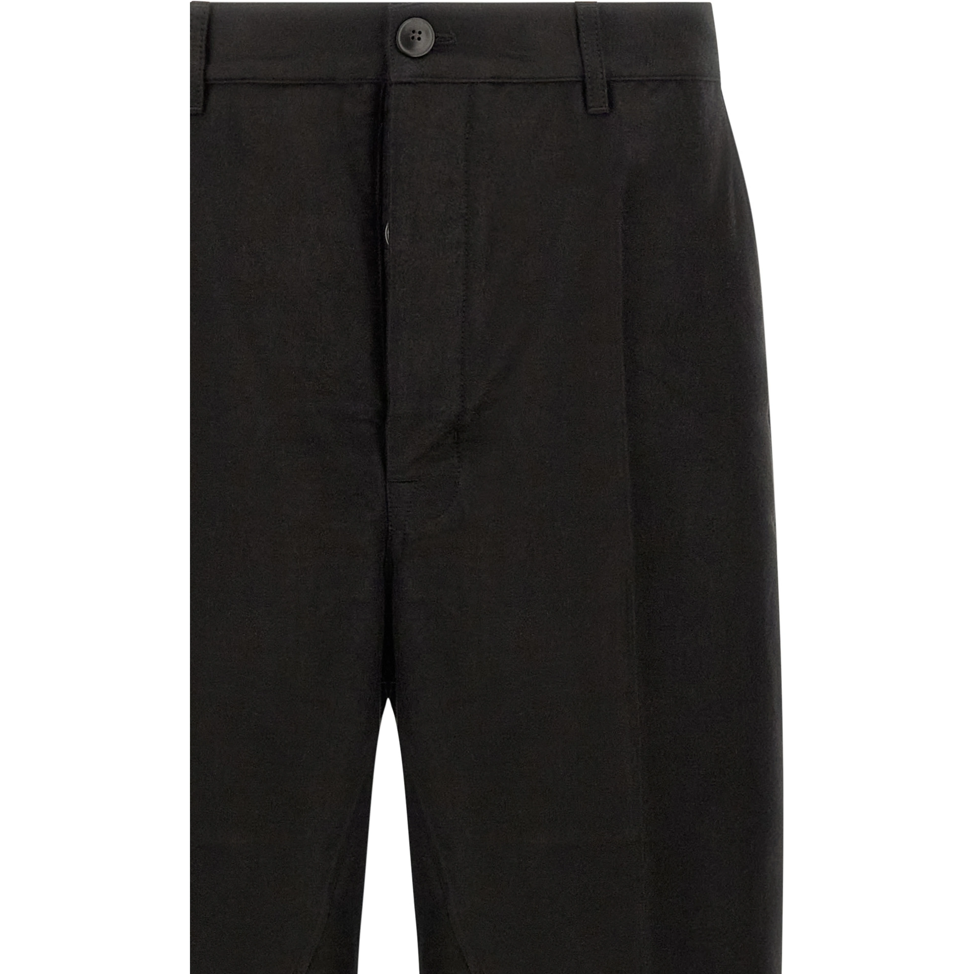 Black Ramie Casual Pants