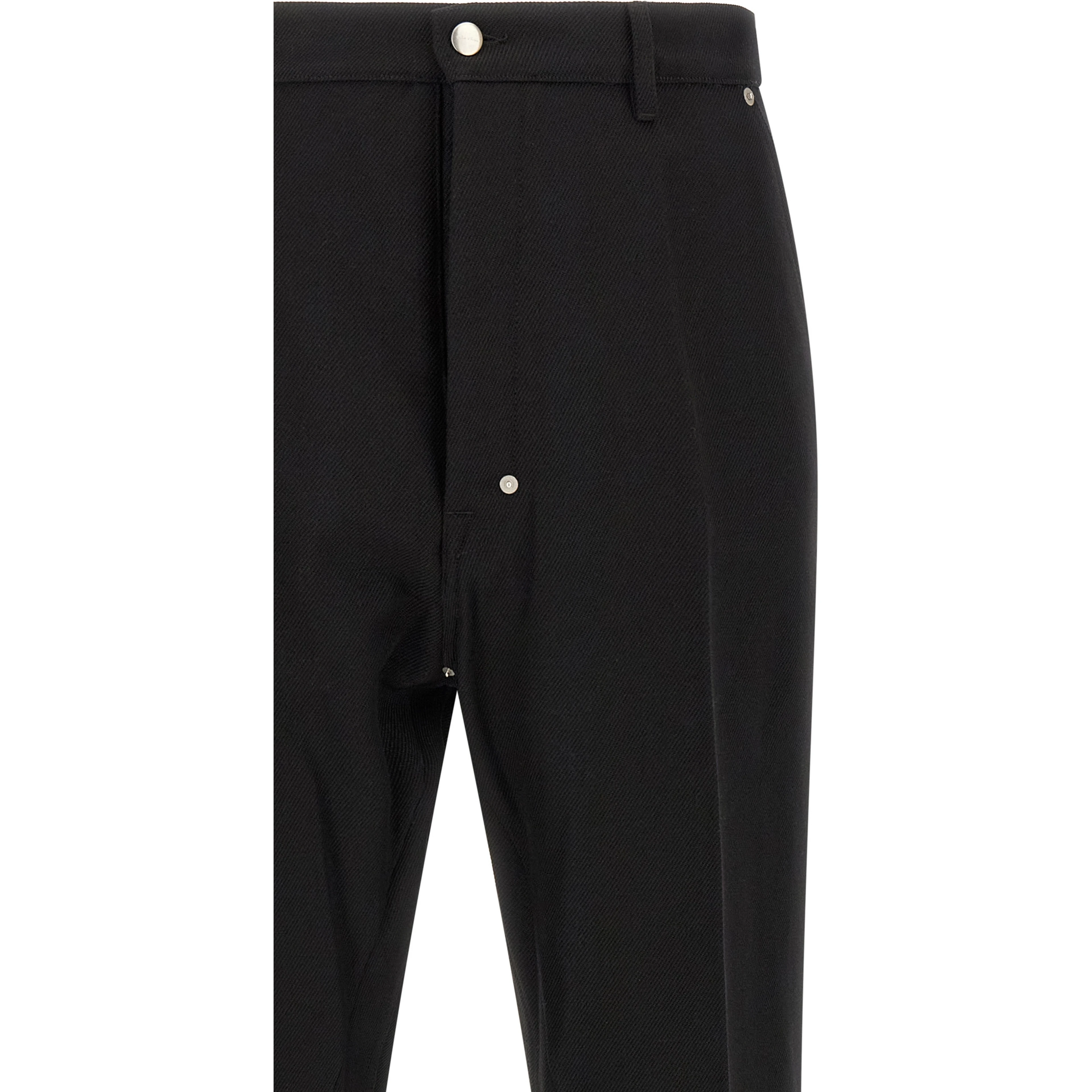 Black Cotton Casual Pants