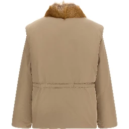 Beige Polyester Sleeveless Jacket
