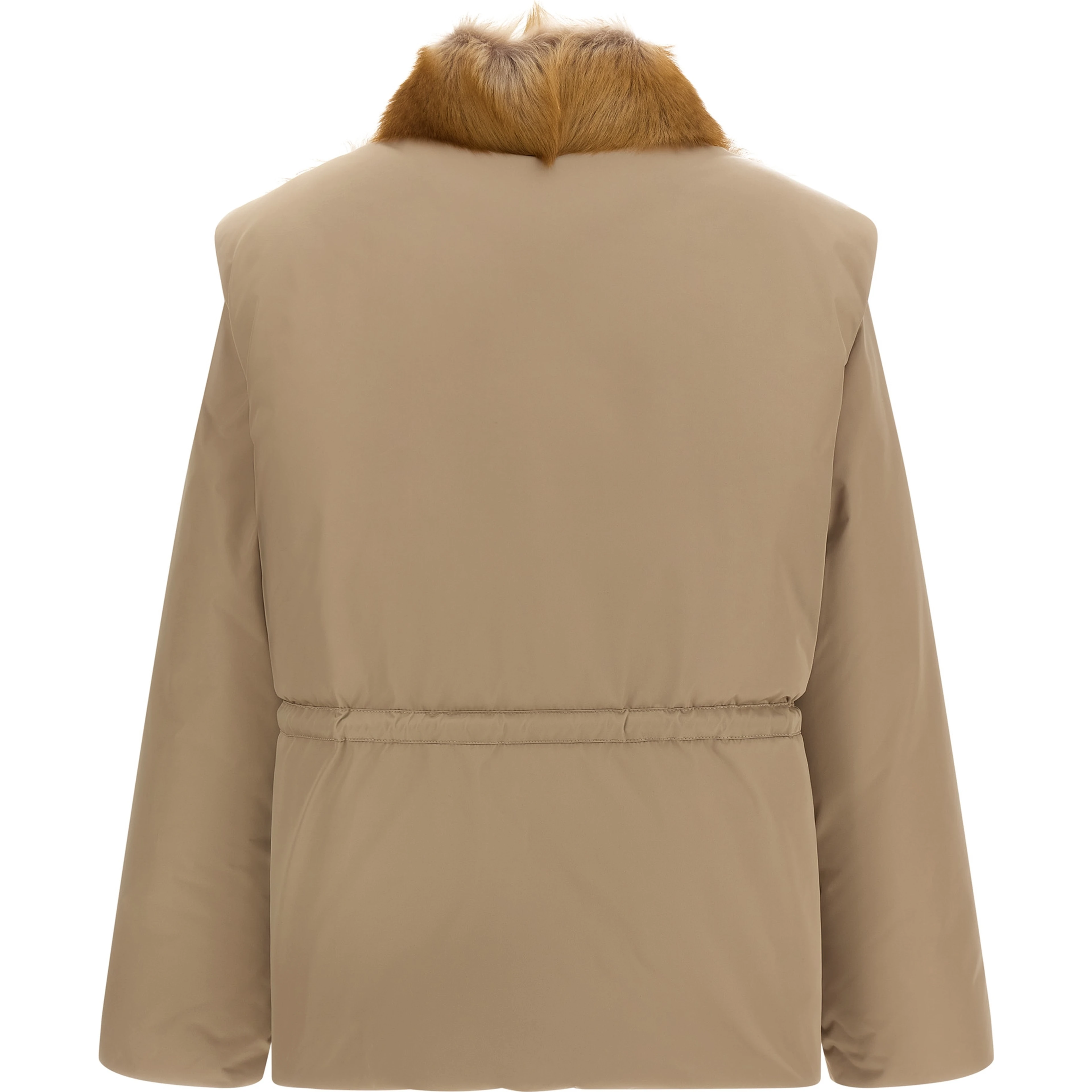 Beige Polyester Sleeveless Jacket