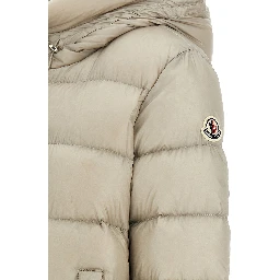 Beige Polyamide Full-Length Jacket