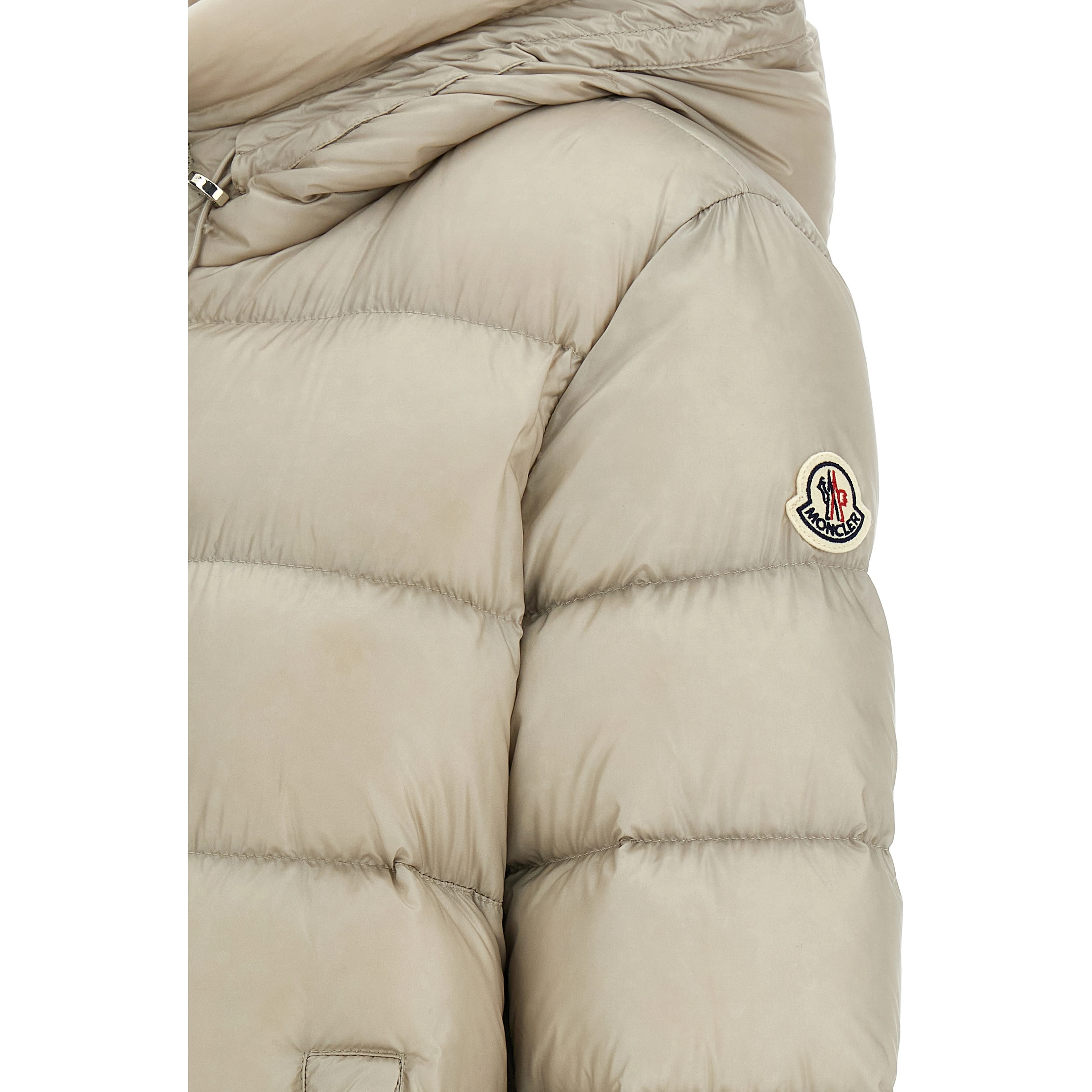 Beige Polyamide Full-Length Jacket