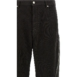 Black Cotton Flared Pants