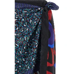 Multicolor Silk Midi Skirt