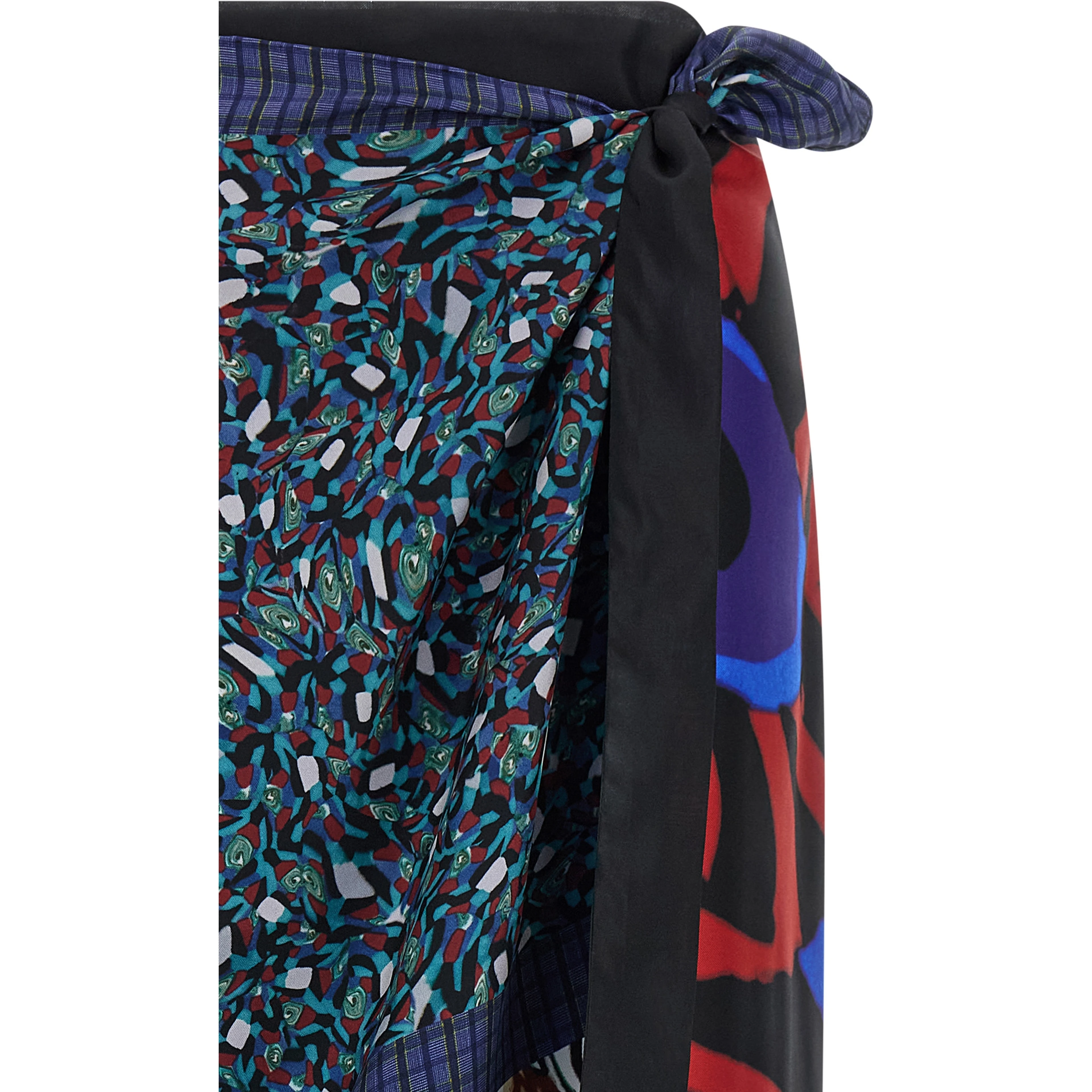 Multicolor Silk Midi Skirt