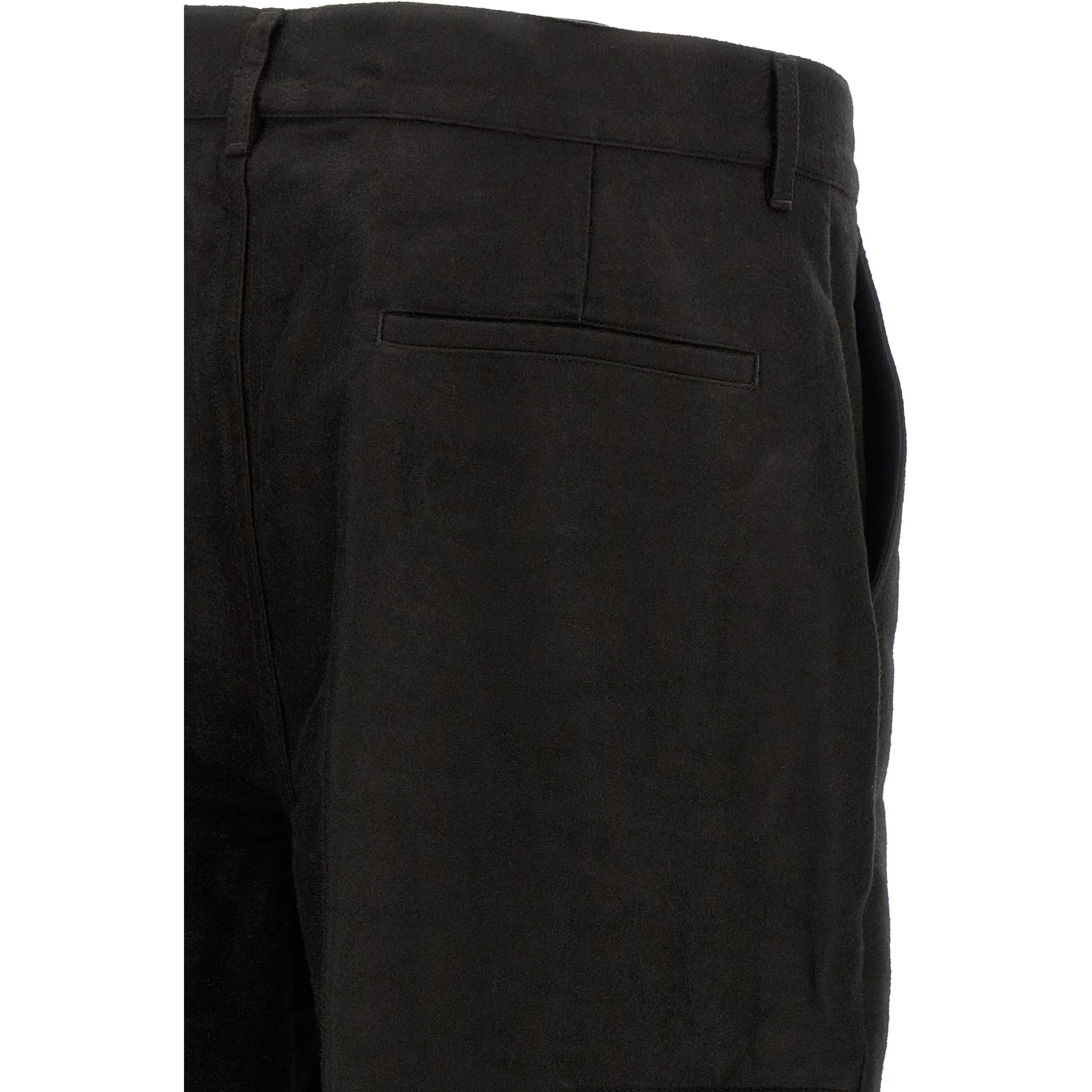 Black Ramie Casual Pants