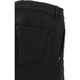 Black Cotton Casual Pants