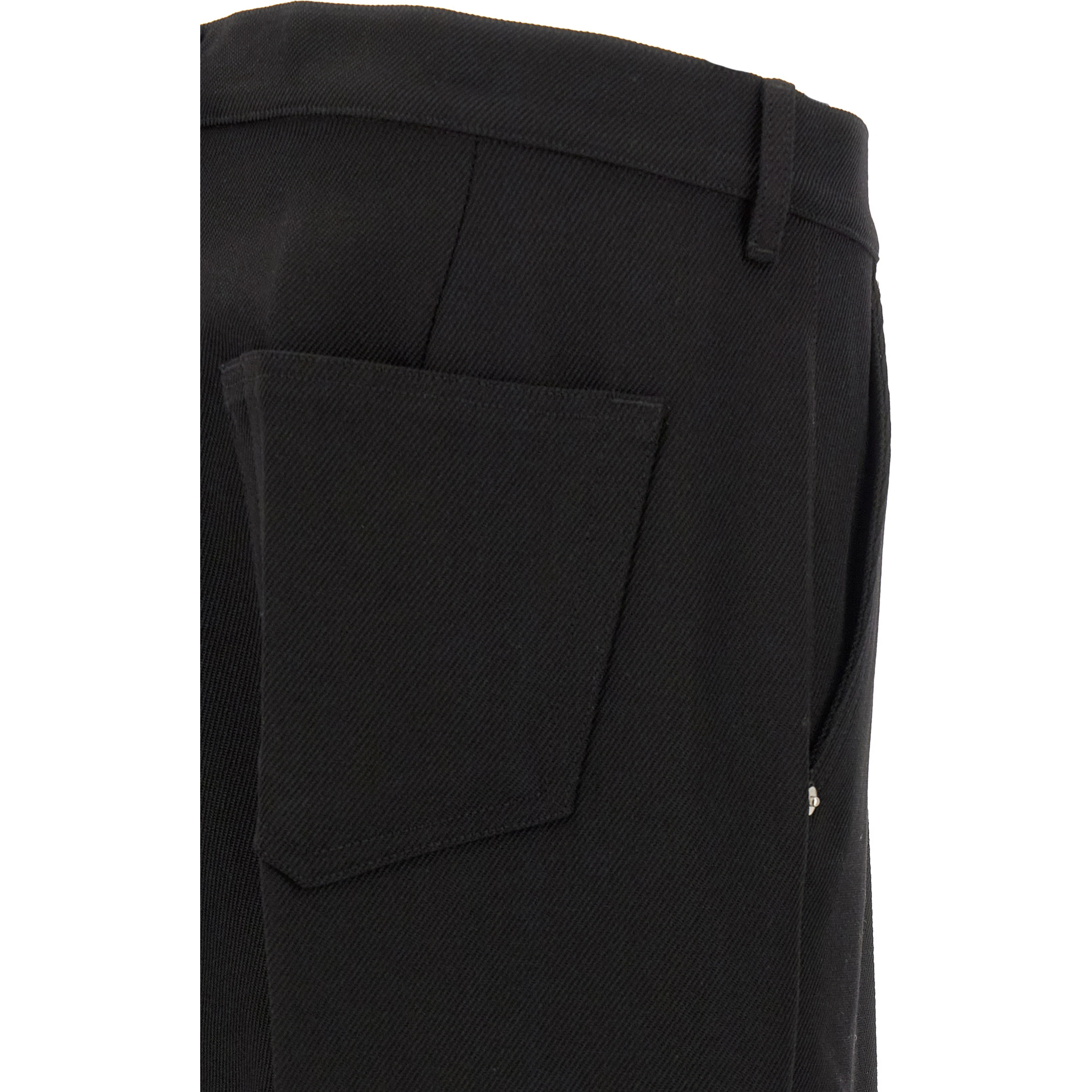 Black Cotton Casual Pants