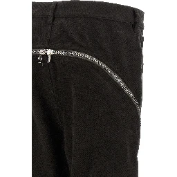 Black Cotton Flared Pants