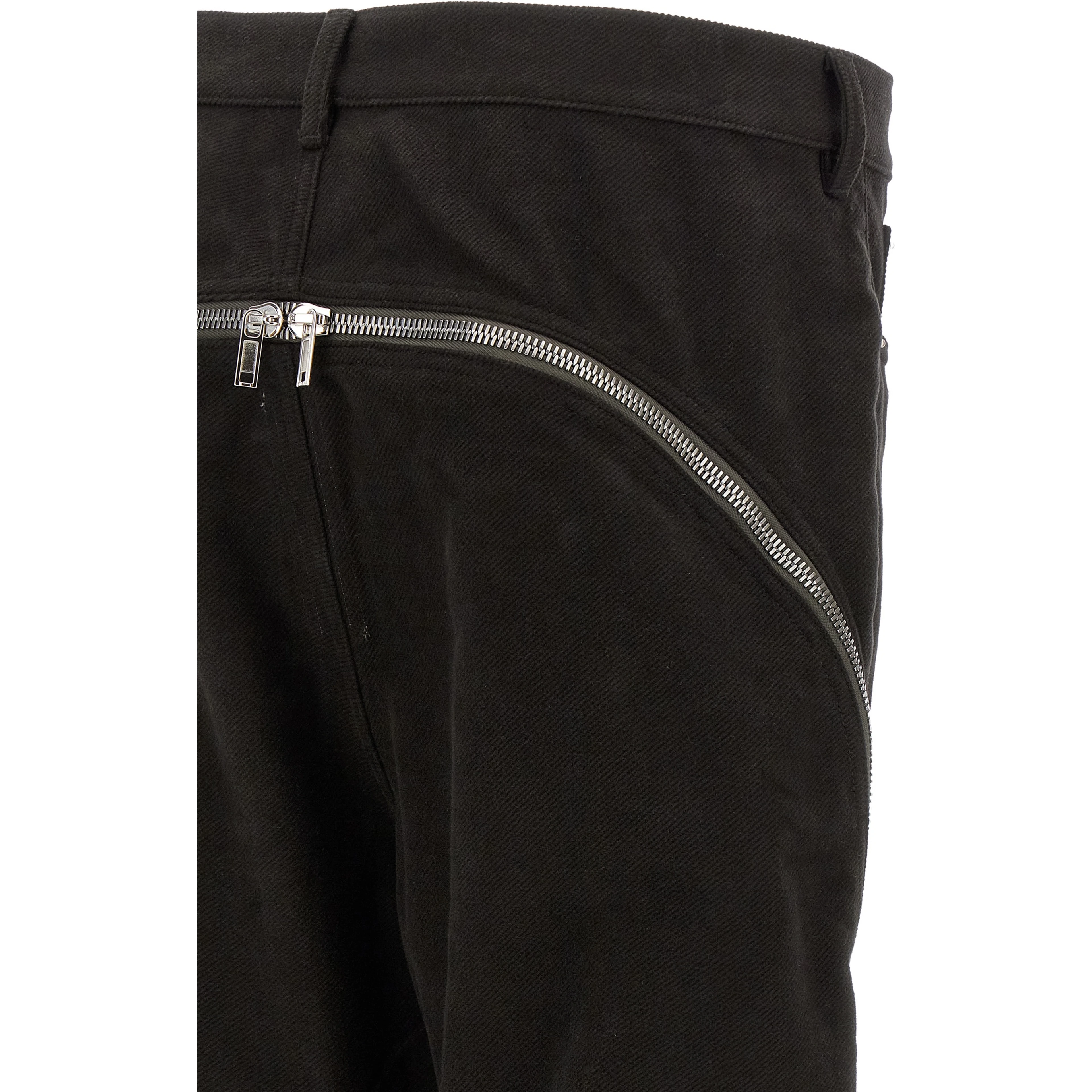 Black Cotton Flared Pants
