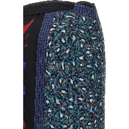 Multicolor Silk Midi Skirt
