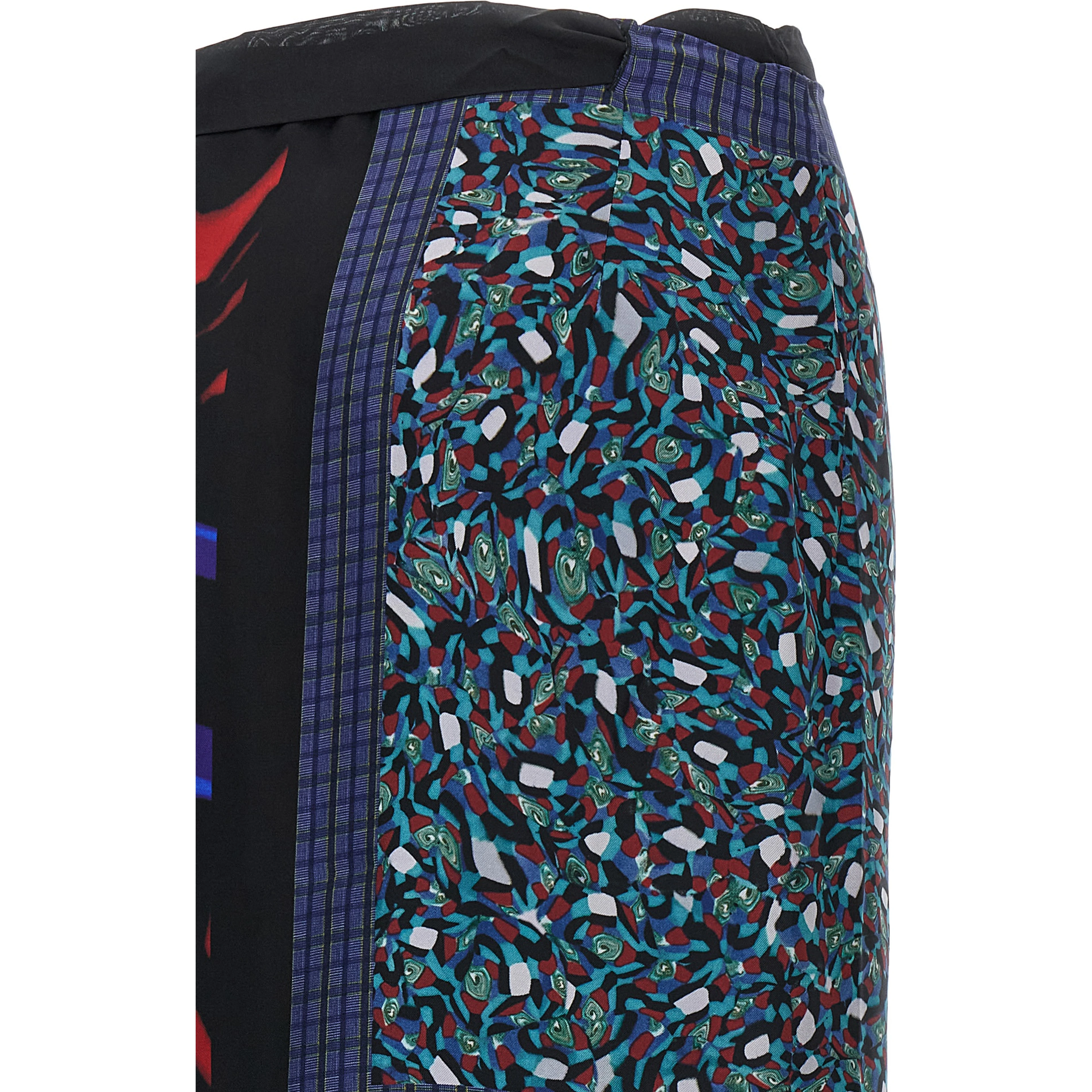 Multicolor Silk Midi Skirt