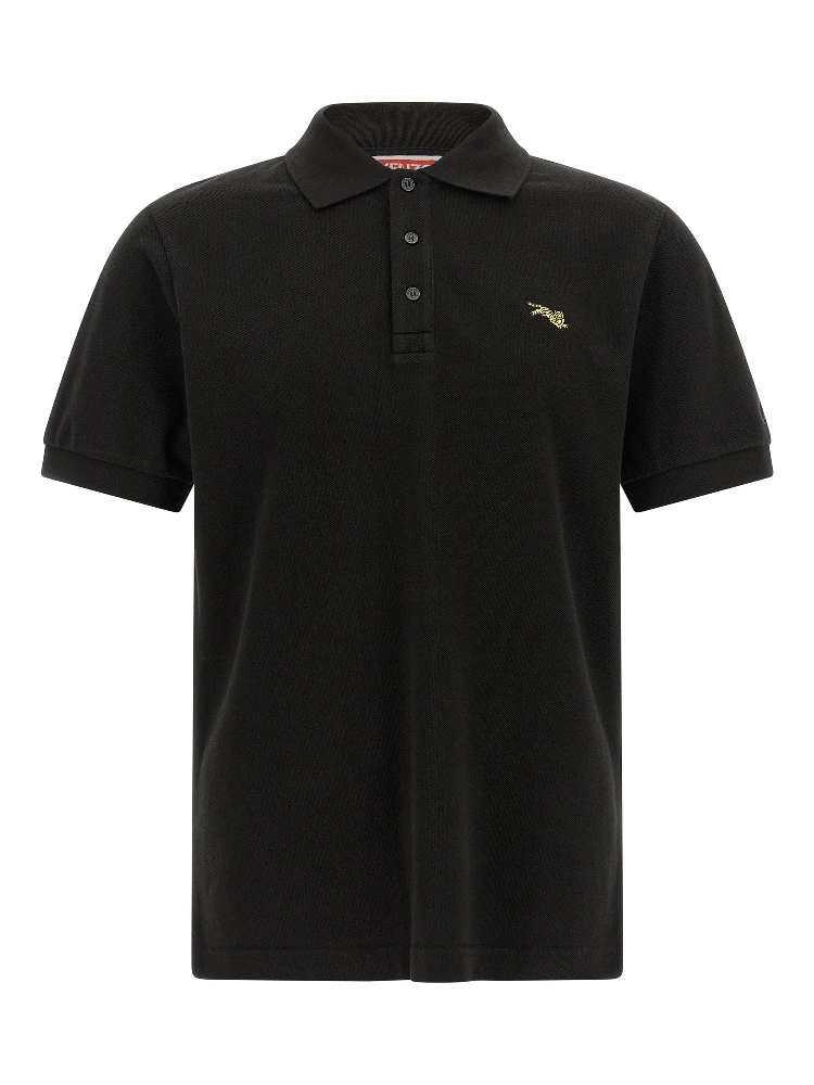 Black Cotton Polo Shirt
