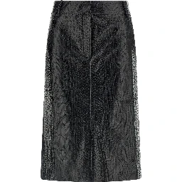 Black Polyethylene Midi Skirt