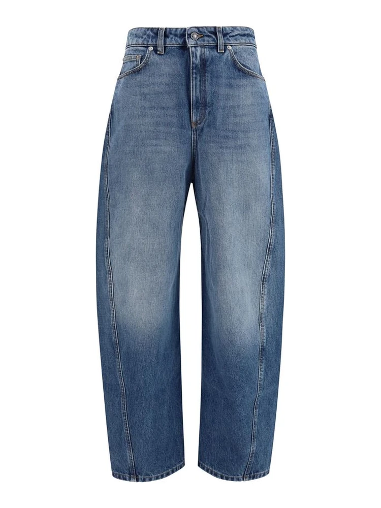 Blue Cotton Relaxed Fit Jeans