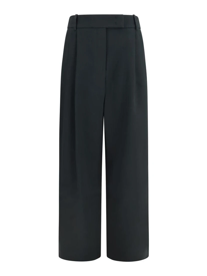 Black Silk Casual Pants