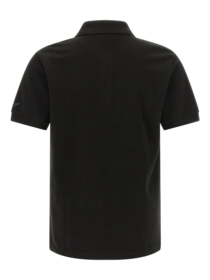 Black Cotton Polo Shirt