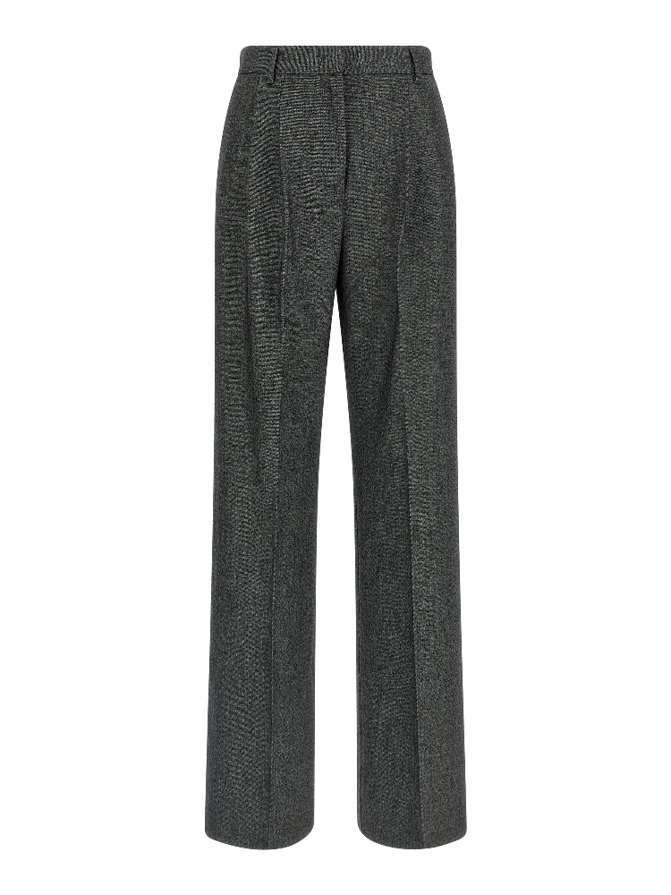 Gray Polyester Dress Pants