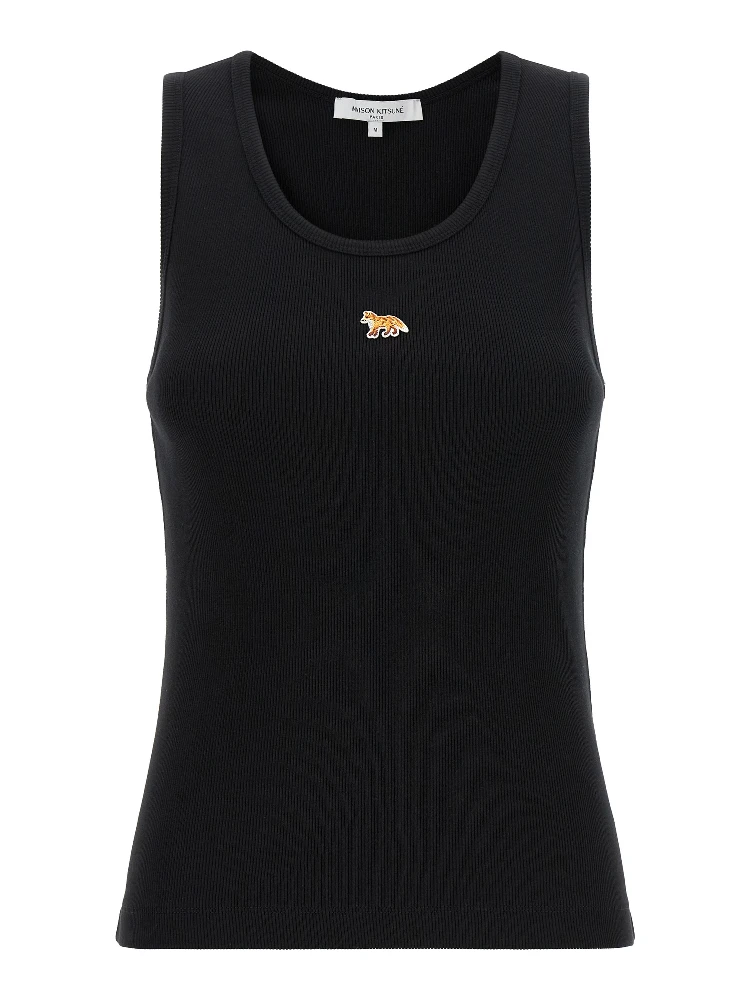 Black Cotton Sleeveles T-Shirt