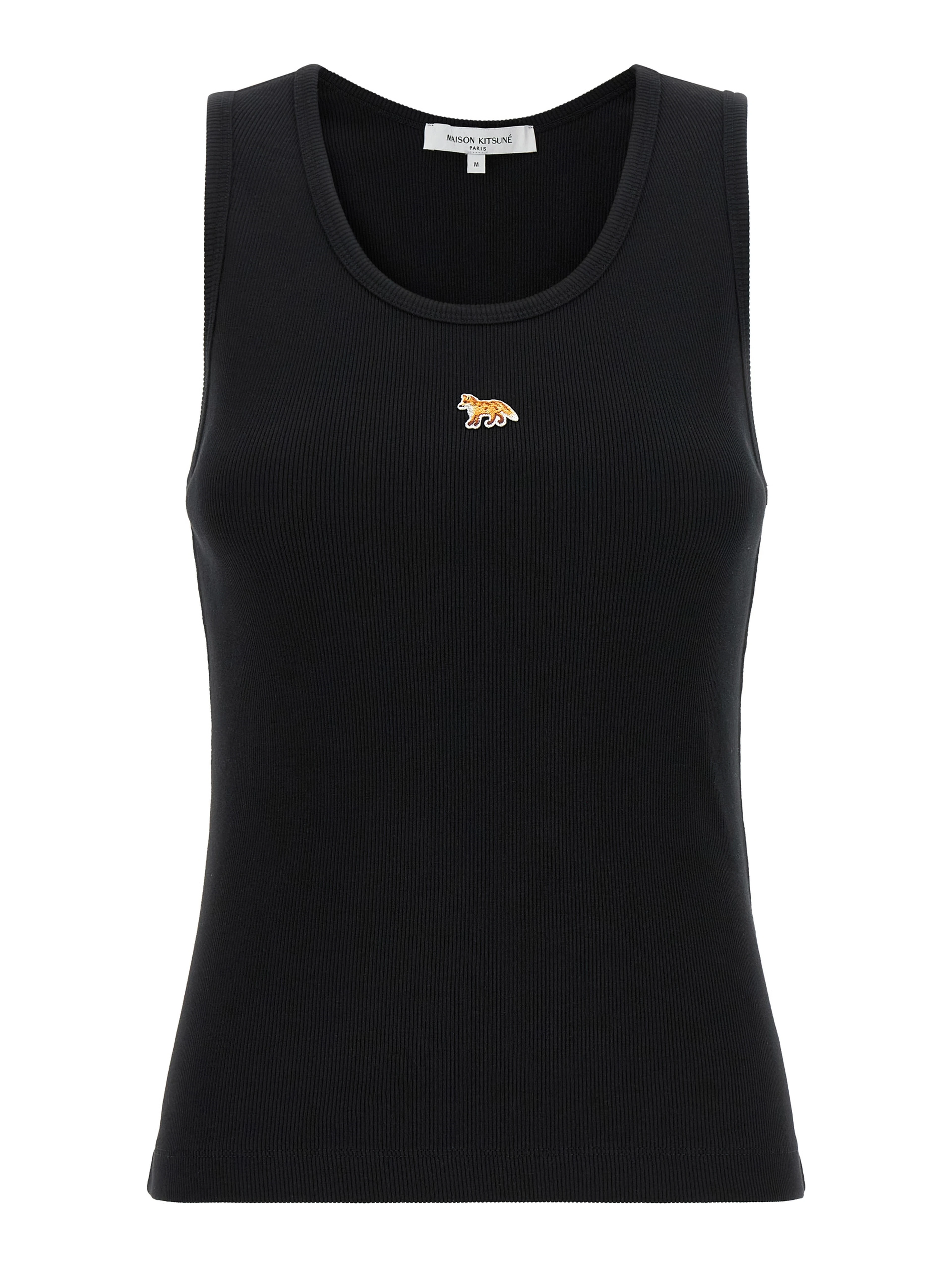 Black Cotton Sleeveles T-Shirt