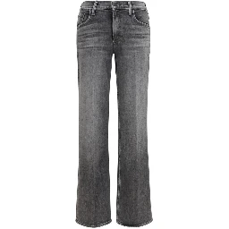Gray Cotton Bootcut Jeans