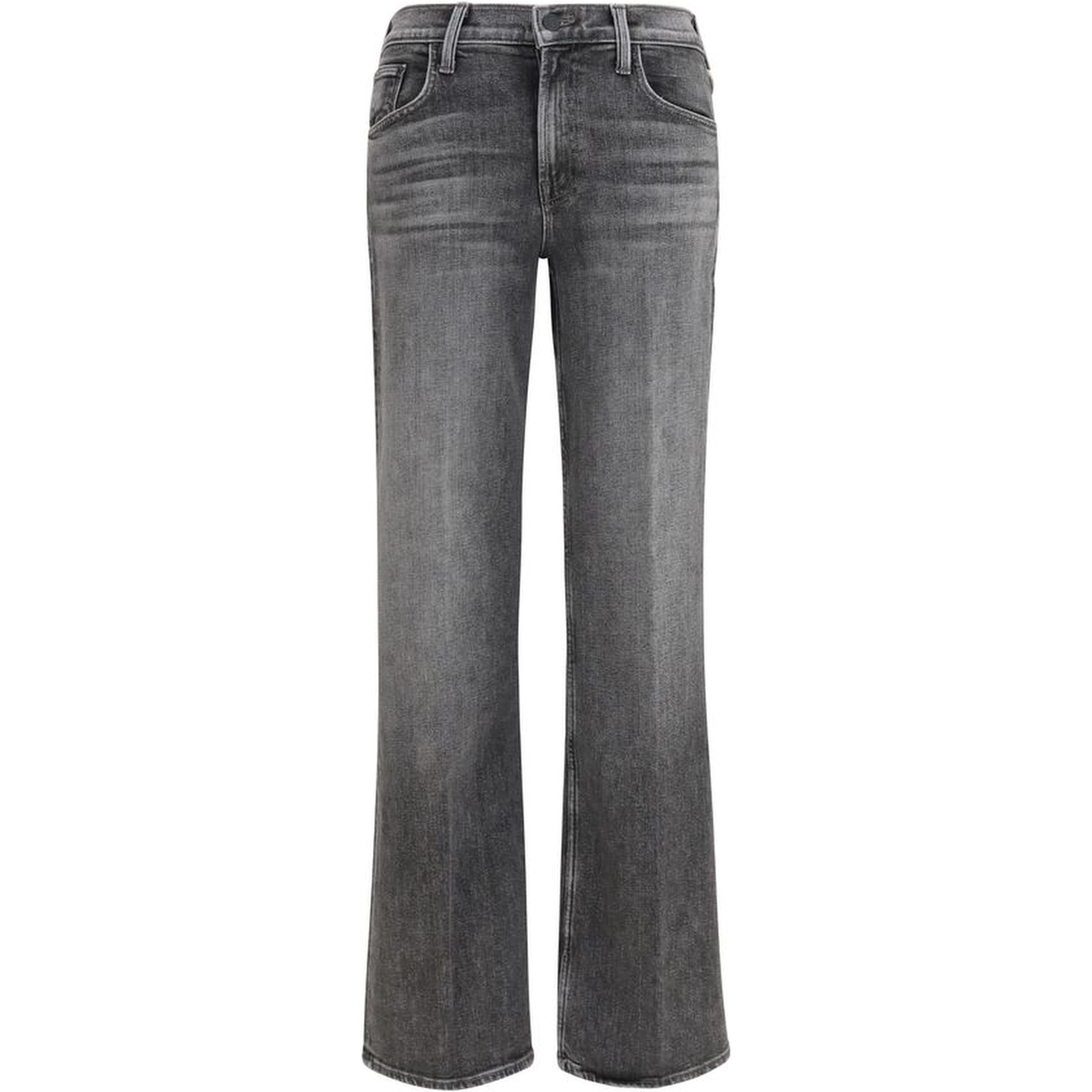 Gray Cotton Bootcut Jeans