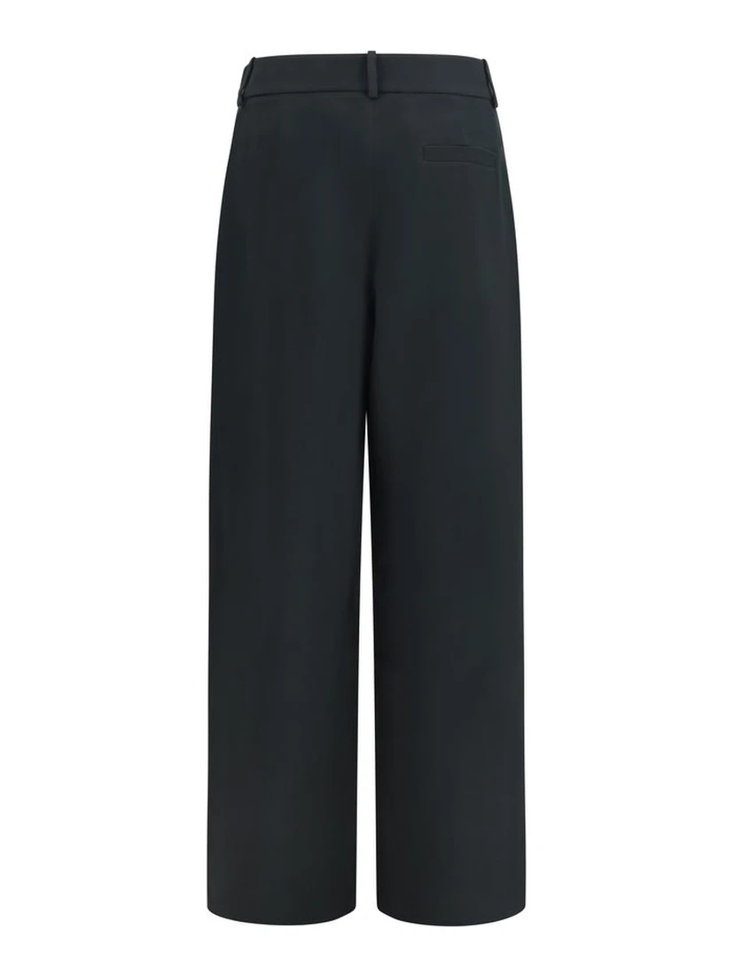 Black Silk Casual Pants