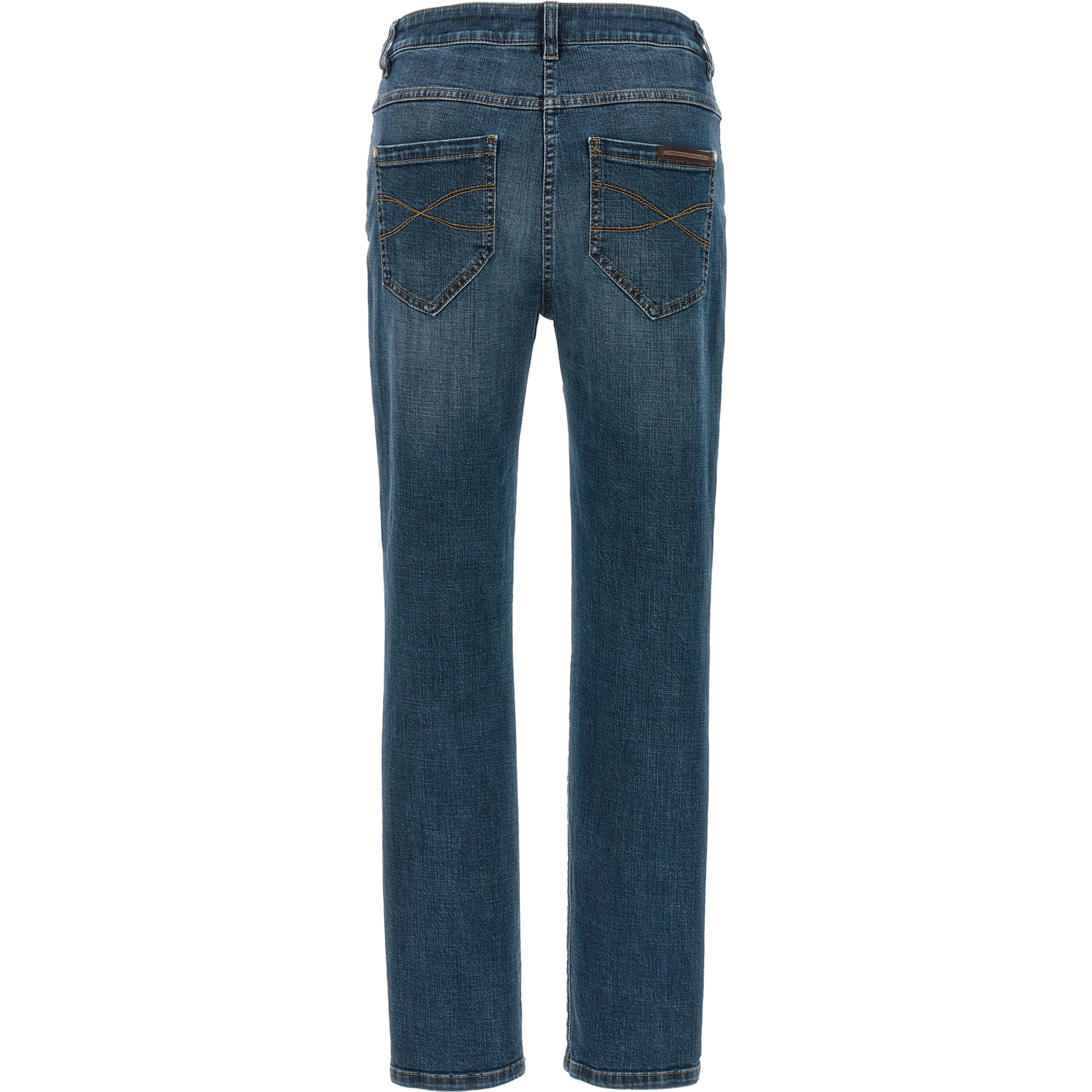 Blue Cotton Straight-Leg Jeans